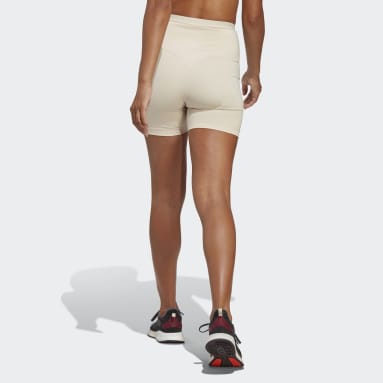 Calzas Cortas Sports Club Tiro Alto Beige Mujer Training