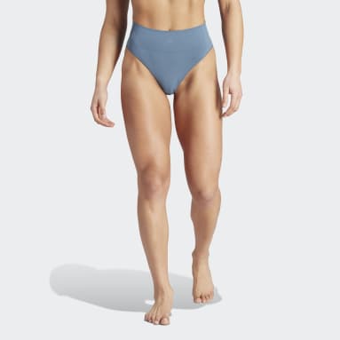 Sous-vêtement échancrure haute sans coutures Active Micro-Stretch Bleu Femmes Entraînement