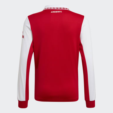 Kids Football Red Arsenal 22/23 Long Sleeve Home Jersey