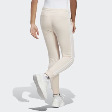 B43986] Womens Adidas Athletics 3S 3 Stripe Tapered Pants - Navy White