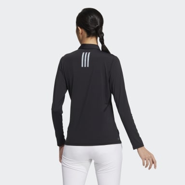 Women Golf Black 에어로레디 라이트웨이트 긴팔 폴로 셔츠