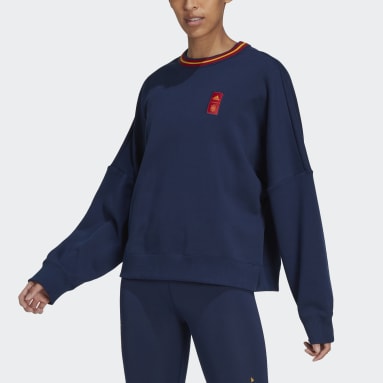 Frauen Fußball Spanien Sweatshirt Blau