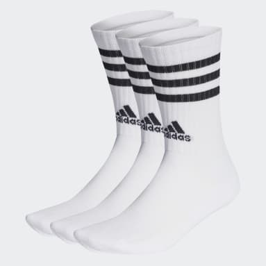 Meias de Cano Médio Acolchoadas 3-Stripes – 3 pares Branco Sportswear