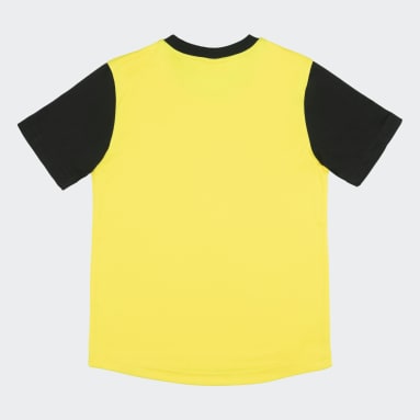 Girls Training Yellow Full 3-Stripes Tee