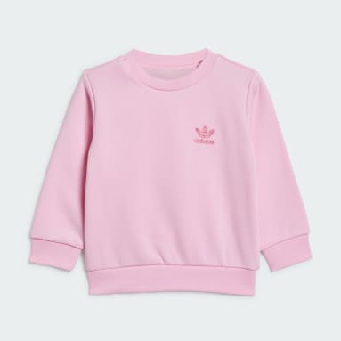 Conjunto sudadera cuello redondo y pantalón Adicolor Rosa Niño Originals