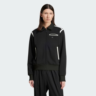 adidas 白っぽ レインボーラインジャケット ジャージ ブラック