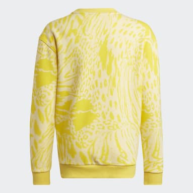 Sweat-shirt en coton ample imprimé animal Future Icons Hybrid Jaune Filles Sportswear
