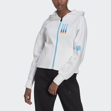 Chaqueta con capucha Mission Victory Slim Fit Blanco Mujer Sportswear