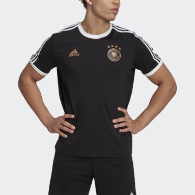 Männer Fußball DFB DNA 3-Streifen T-Shirt Schwarz