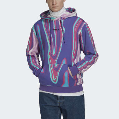Polera con Capucha Hyperreal Estampado Integral Púrpura Hombre Originals