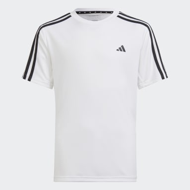 Boys Sportswear White Train Essentials AEROREADY 3-Stripes Regular-Fit T-Shirt