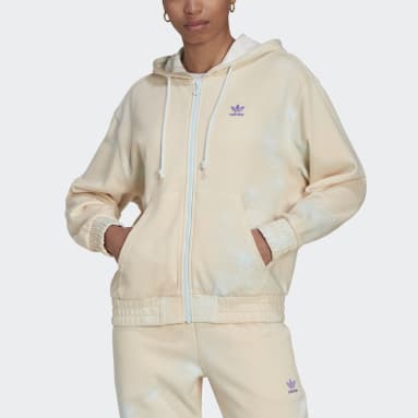 Nữ Originals Áo Hoodie Khóa Kéo Phủ Họa Tiết