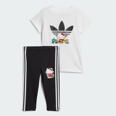 Infants Originals สีขาว ชุดกระโปรงเสื้อยืดและกางเกง adidas Originals x Hello Kitty