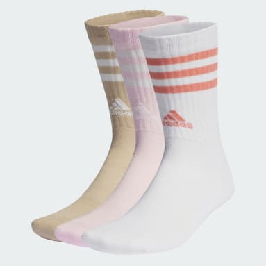 Lifestyle Pink 3-Stripes Cushioned Crew Socks 3 Pairs