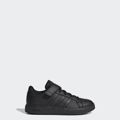 Kinder Sportswear Grand Court Court Elastic Lace and Top Strap Schuh Schwarz