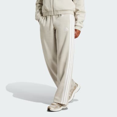 Essentials 3-Stripes Open-Hem Fleece Pants
