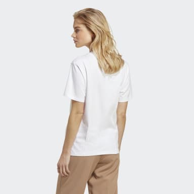 ผู้หญิง Originals สีขาว เสื้อยืด Premium Essentials