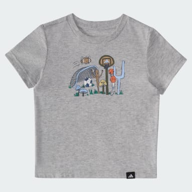 Two-Piece Short Sleeve Cotton Heather Tee and Elastic Waistband Logo Shorts Set