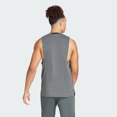Men Gym & Training Grey Designed for Training Workout Tank Top