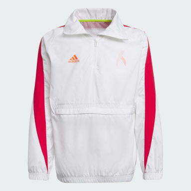 Maglia da allenamento AEROREADY x Football-Inspired Half-Zip Bianco Ragazzo Sportswear