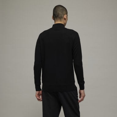 Men Y-3 Black Y-3 Classic Merino Blend Knit Half-Zip Sweater