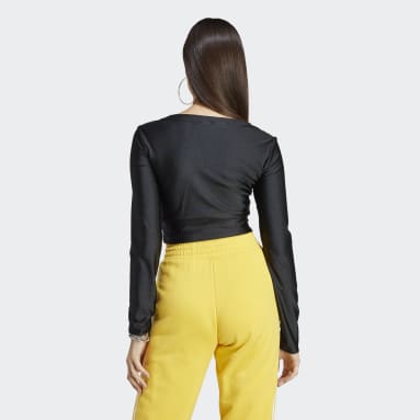 Crop top à manches longues noir Femmes Originals