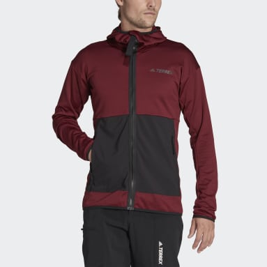 Mænd TERREX Burgundy Terrex Tech Flooce Light Hooded vandrejakke