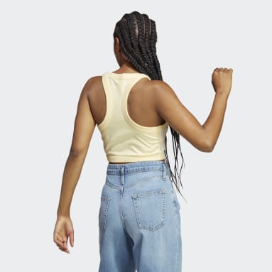 Women Lifestyle Yellow 아디컬러 클래식 3S 쇼트 탱크탑