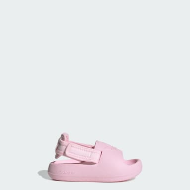 Pink sliders adidas deals