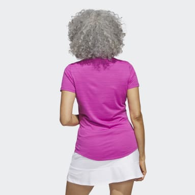 Women Golf Pink Space-Dyed Short Sleeve Polo Shirt