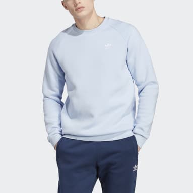 Felpa Trefoil Essentials Crewneck Blu Uomo Originals