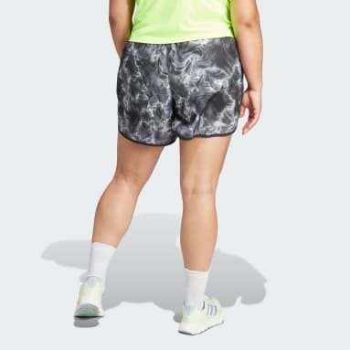 Women's Running White Marathon 20 Allover Print Shorts (Plus Size)