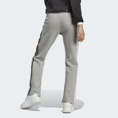 Calça Jogger Cintura Alta 3-Stripes com Patches de Flor em Chenille Cinza Mulher Sportswear