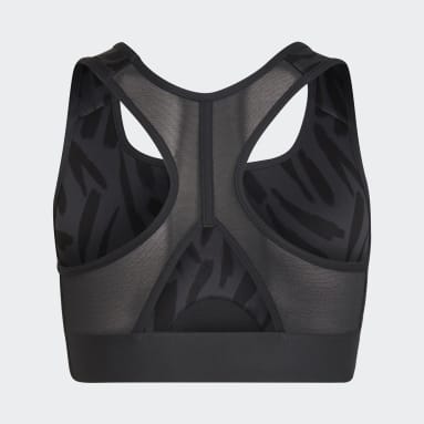 Mädchen Fitness & Training AEROREADY Training Padded Power React Sport-BH Grau