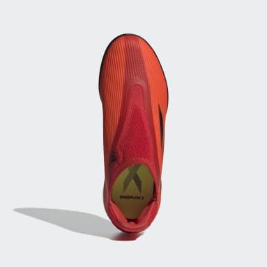Guayos X Speedflow.3 Sin Cordones Pasto Sintético Rojo Niño Fútbol