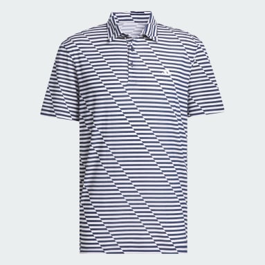Men Golf Blue Ultimate365 Mesh Print Polo Shirt