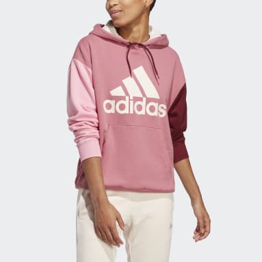 Sweat-shirt à capuche en molleton oversize à grand logo Essentials Rose Femmes Sportswear