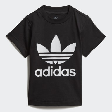 T-shirt Trefoil noir Bambins & Bebes 0-4 Years Originals