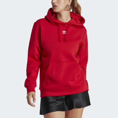Kvinder Originals Rød Adicolor Essentials Fleece hættetrøje