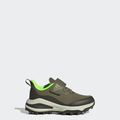 Chaussure de running à lacets élastiques et scratch sur le dessus FortaRun All-Terrain Cloudfoam Sport Vert Enfants Sportswear