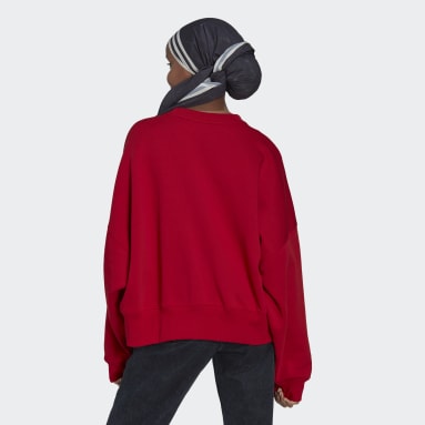 FC Bayern Essentials Trefoil Crewneck Genser Rød