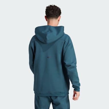 Camisola com Capuz Premium New adidas Z.N.E. Turquesa Homem Sportswear