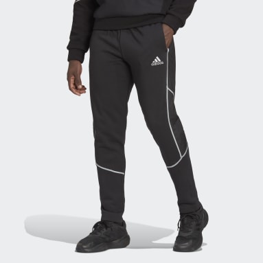 Men sportswear Black Essentials Reflect-in-the-Dark Fleece Pants