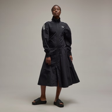 Vestido Comprido em Nylon Enrugado Preto Mulher Y-3