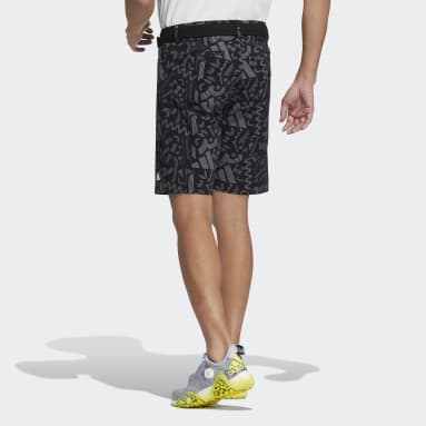 Men Golf Black Graphic Golf Shorts