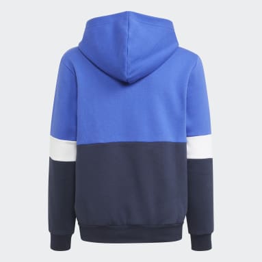 Sweat-shirt à capuche adidas Colorblock Bleu Garçons Sportswear