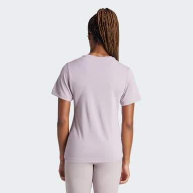ผู้หญิง เทรนนิง สีม่วง เสื้อยืด Designed for Training HEAT.RDY HIIT