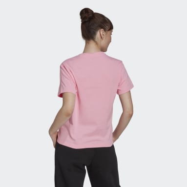 Women Sportswear Pink Allover Print Regular Tee