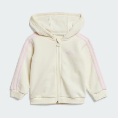 Infants Sportswear Beige Essentials Full-Zip Hooded Jogger Set