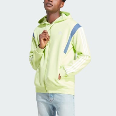 Veste à capuche entièrement zippée Colorblock Vert Hommes Sportswear